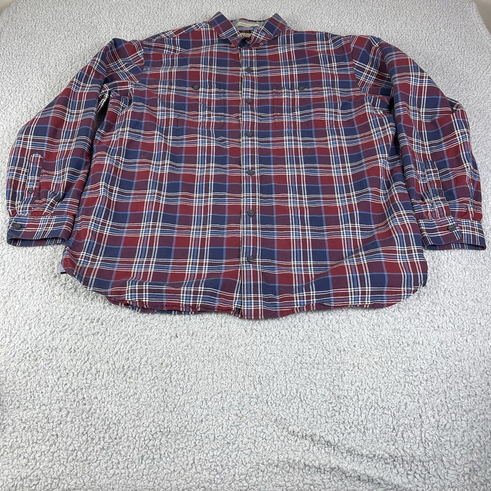 LL Bean Mens Button Down Shirt  Plaid Flannel Traditional Fit XL‎ Reg